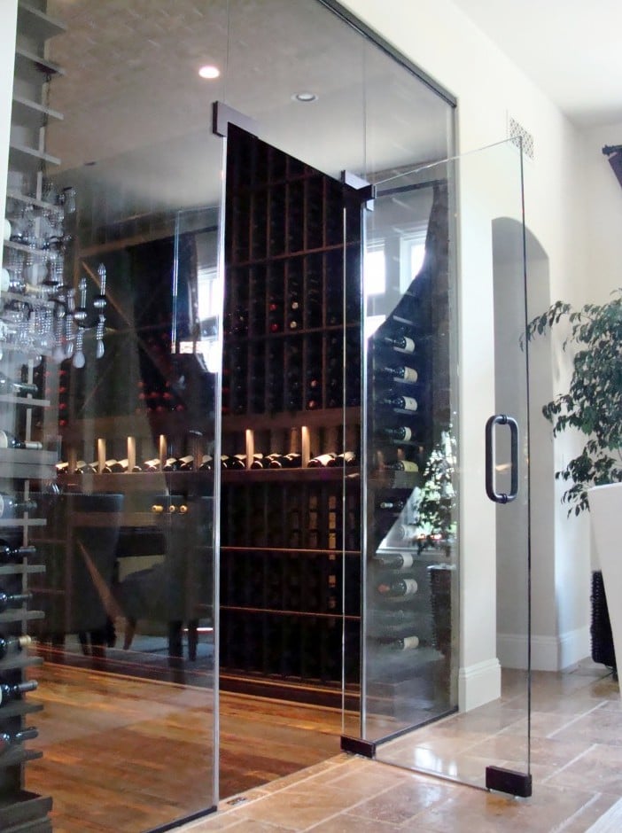 Glass Wine Cellar Door by San Diego Master Builders