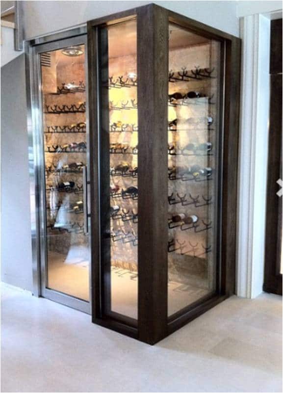 Contemporary Wine Cellar Glass Door