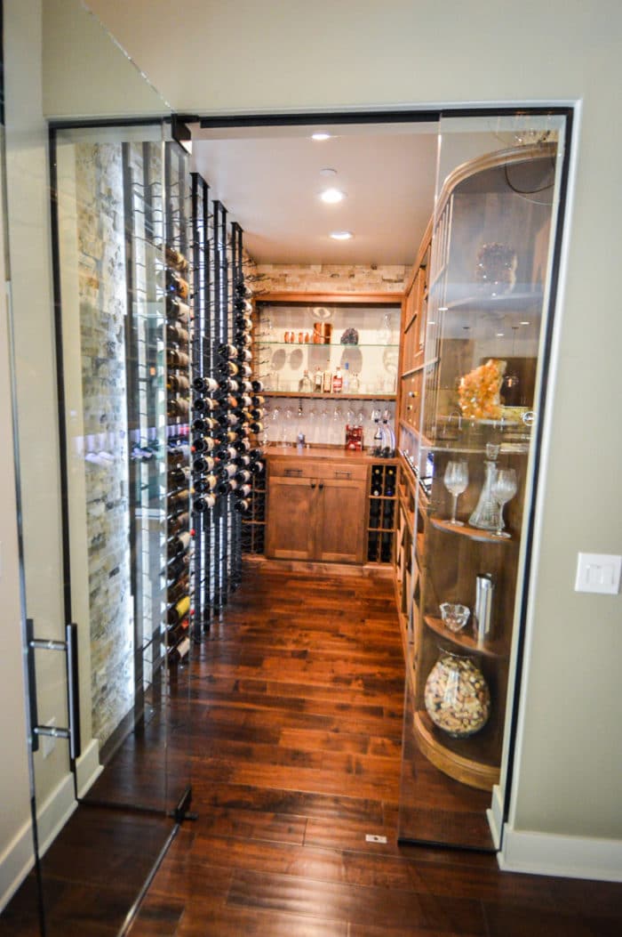 Elegant Transitional Home Wine Cellar in San Diego