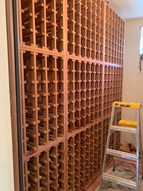 In this project, we replaced the racking, insulation, and wine cellar cooling system