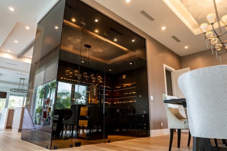 Glass-Enclosed Wine Cellar in a San Diego Home