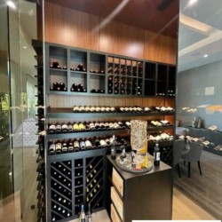 Visually Appealing San Diego Transitional Wine Cellar