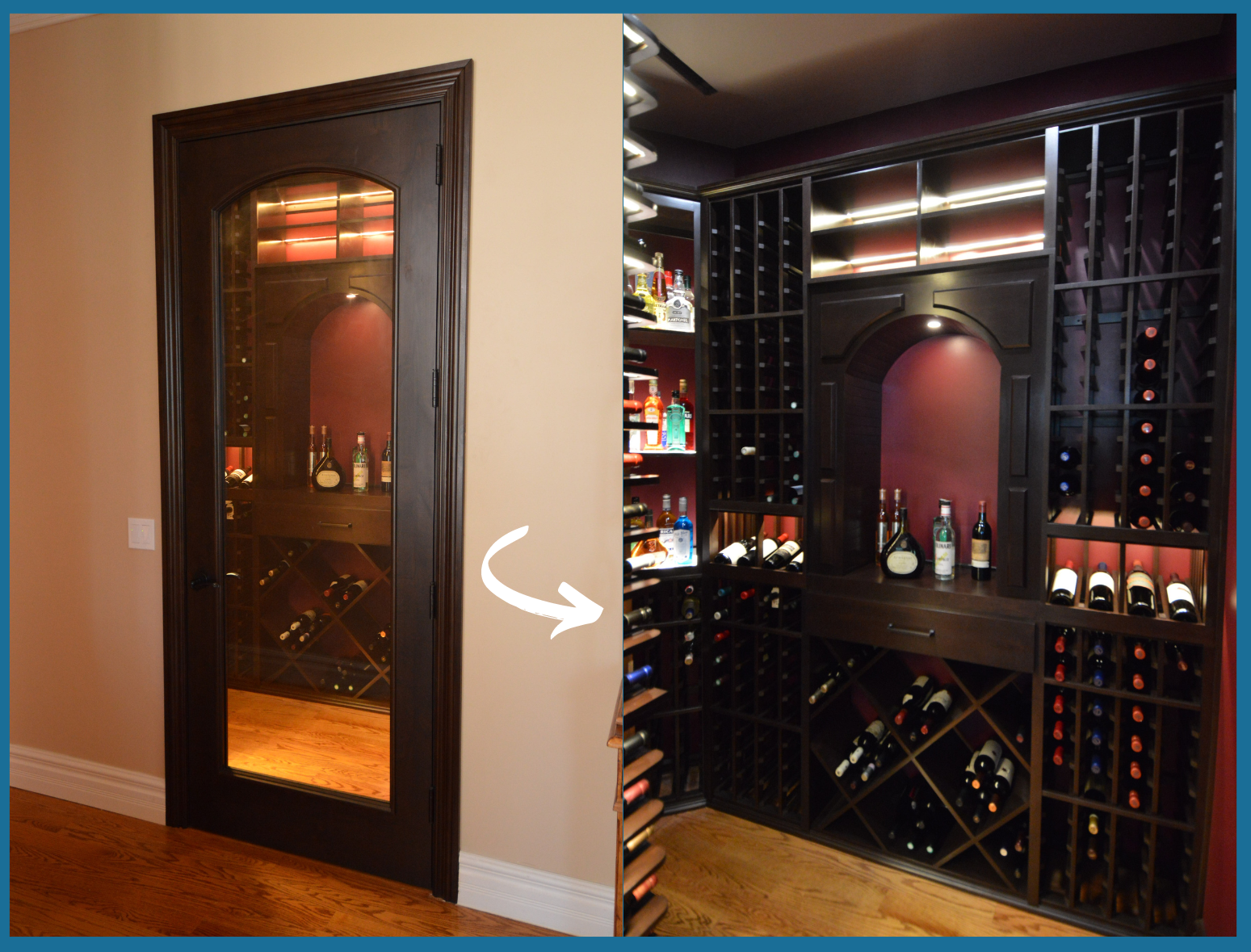 This Barolo Door is Custom-Designed To Secure and Protect the Refrigerated Wine Cellar