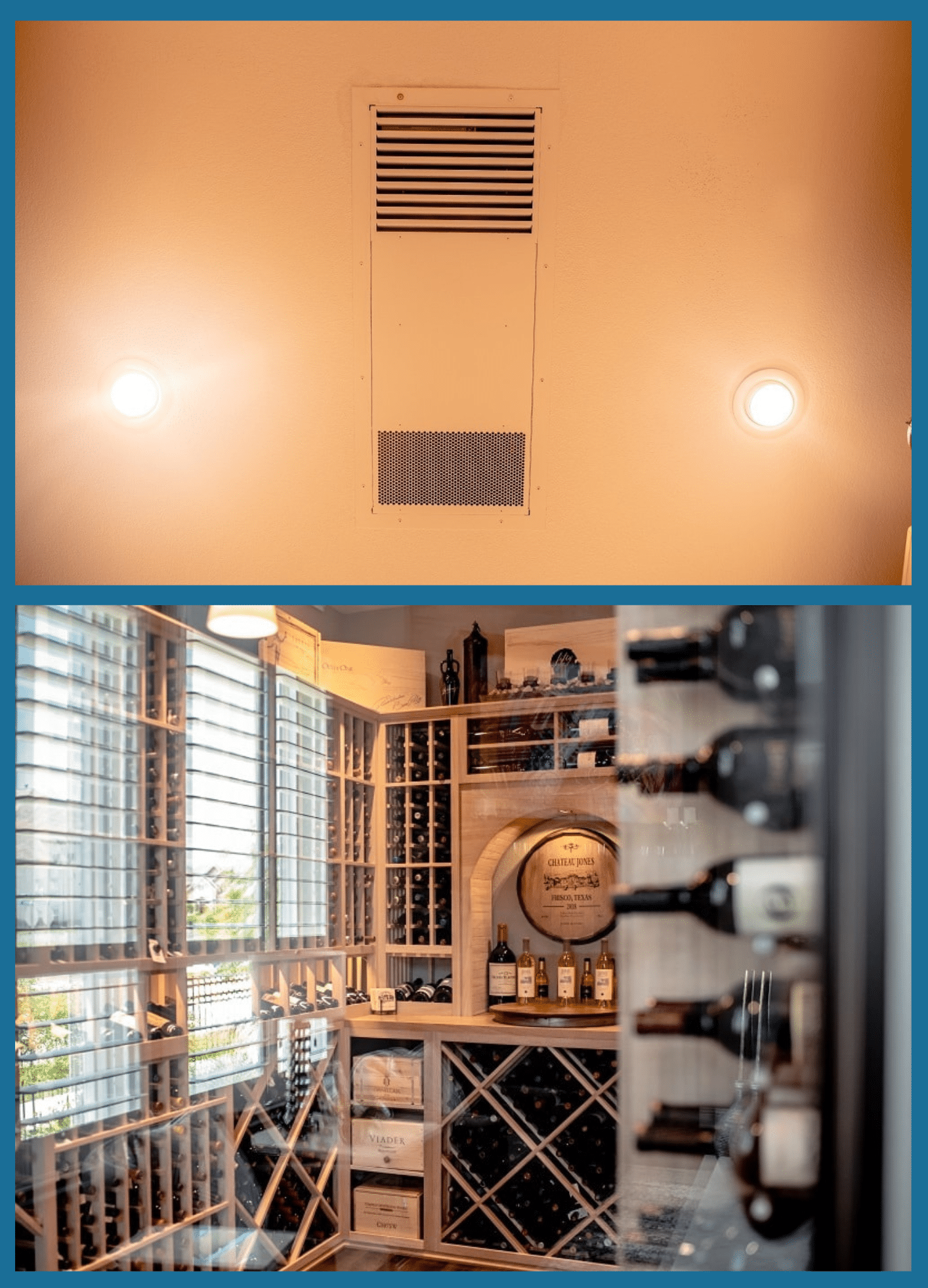 San Diego Home Wine Cellar Equipped with a WhisperKOOL Wine Cellar Cooling Unit