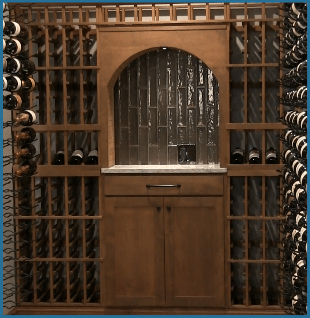 Traditional Wooden Wine Rack for Custom Residential Wine Cellars