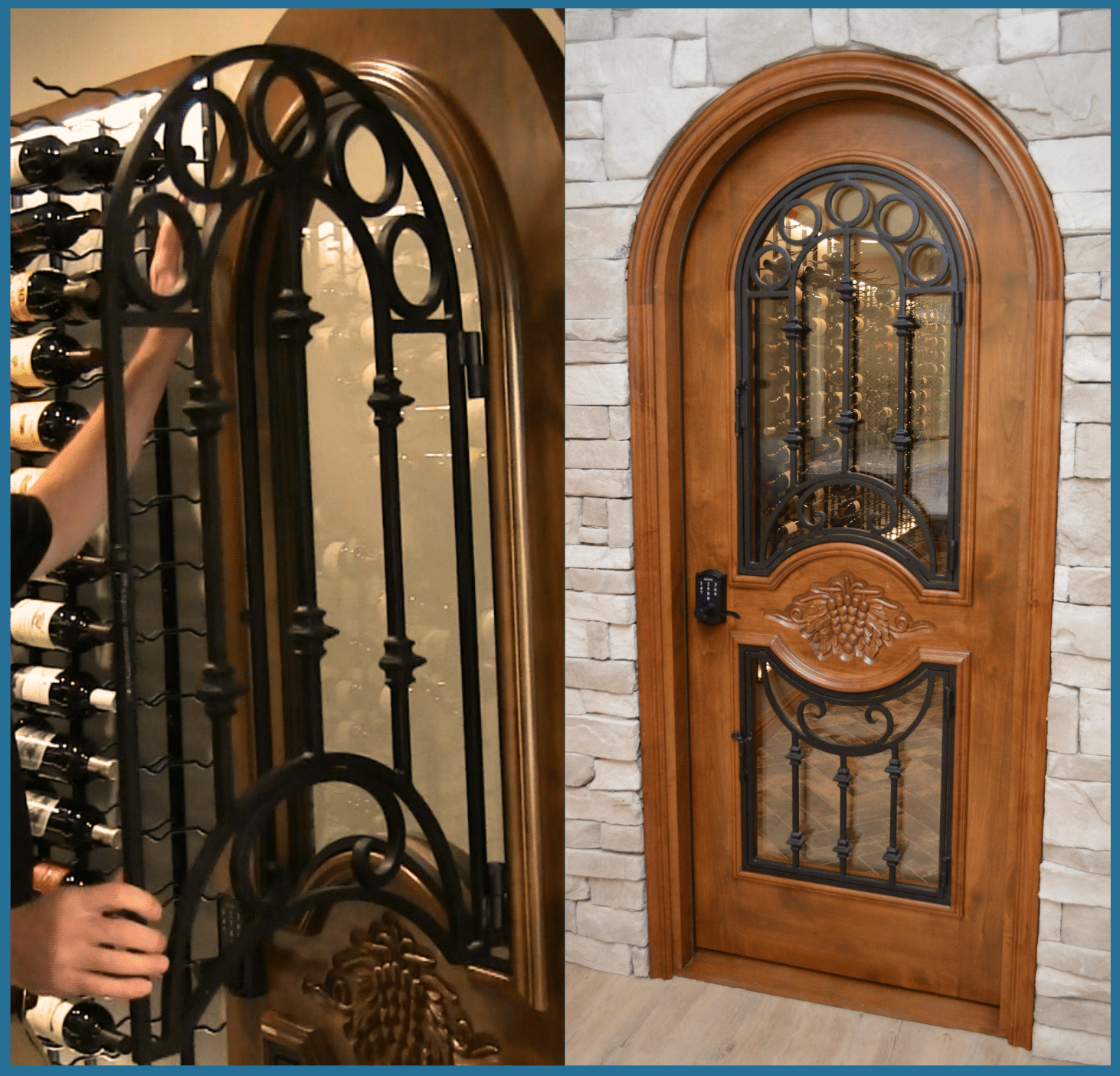 Wrought Iron Wine Cellar Door