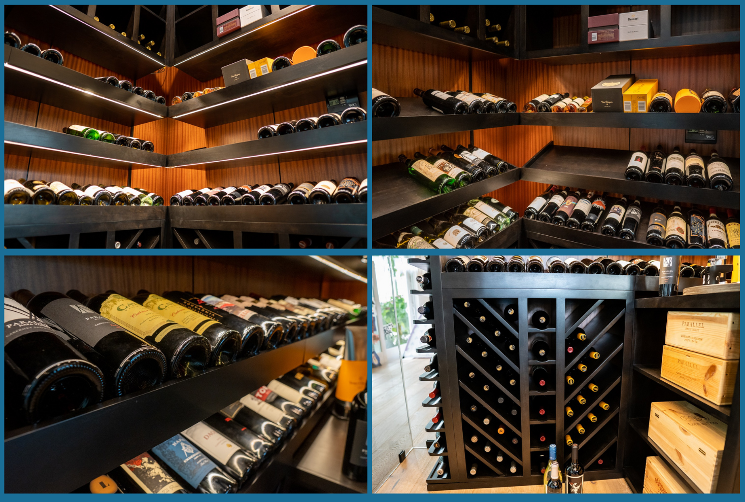 Black Wooden Wine Racks for Modern Wine Displays