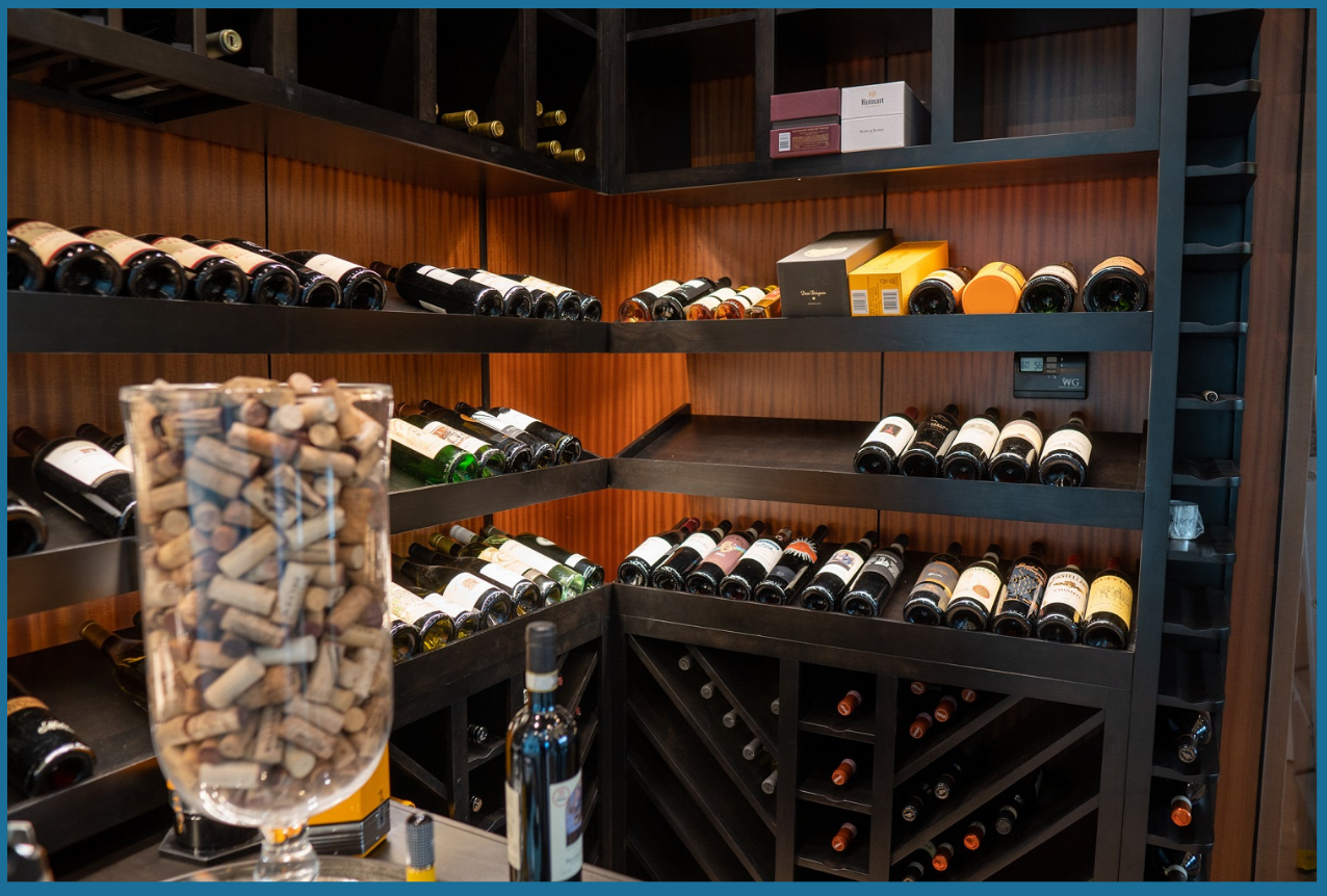 Custom Wine Cellars with Symmetrical Wooden Racking