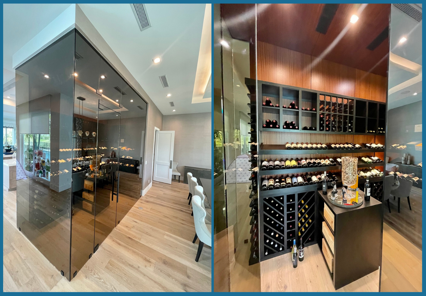 Modern Wine Rooms Like This One with Glass-Enclosed Doors are Becoming a Popular Demand for San Diego Homeowners Nowadays