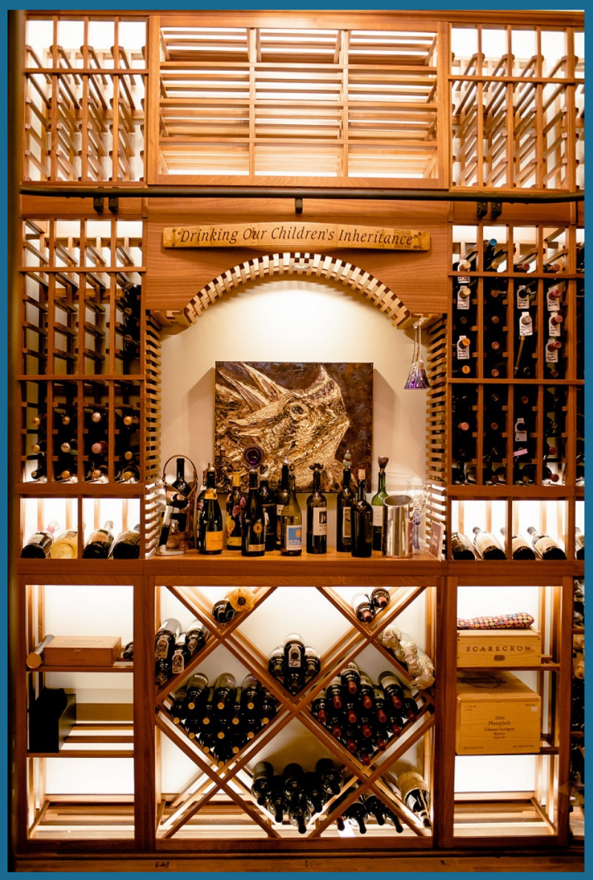 This Home Wine Cellar has a Rustic Design Giving Vintage Ambiance to the Whole Wine Room