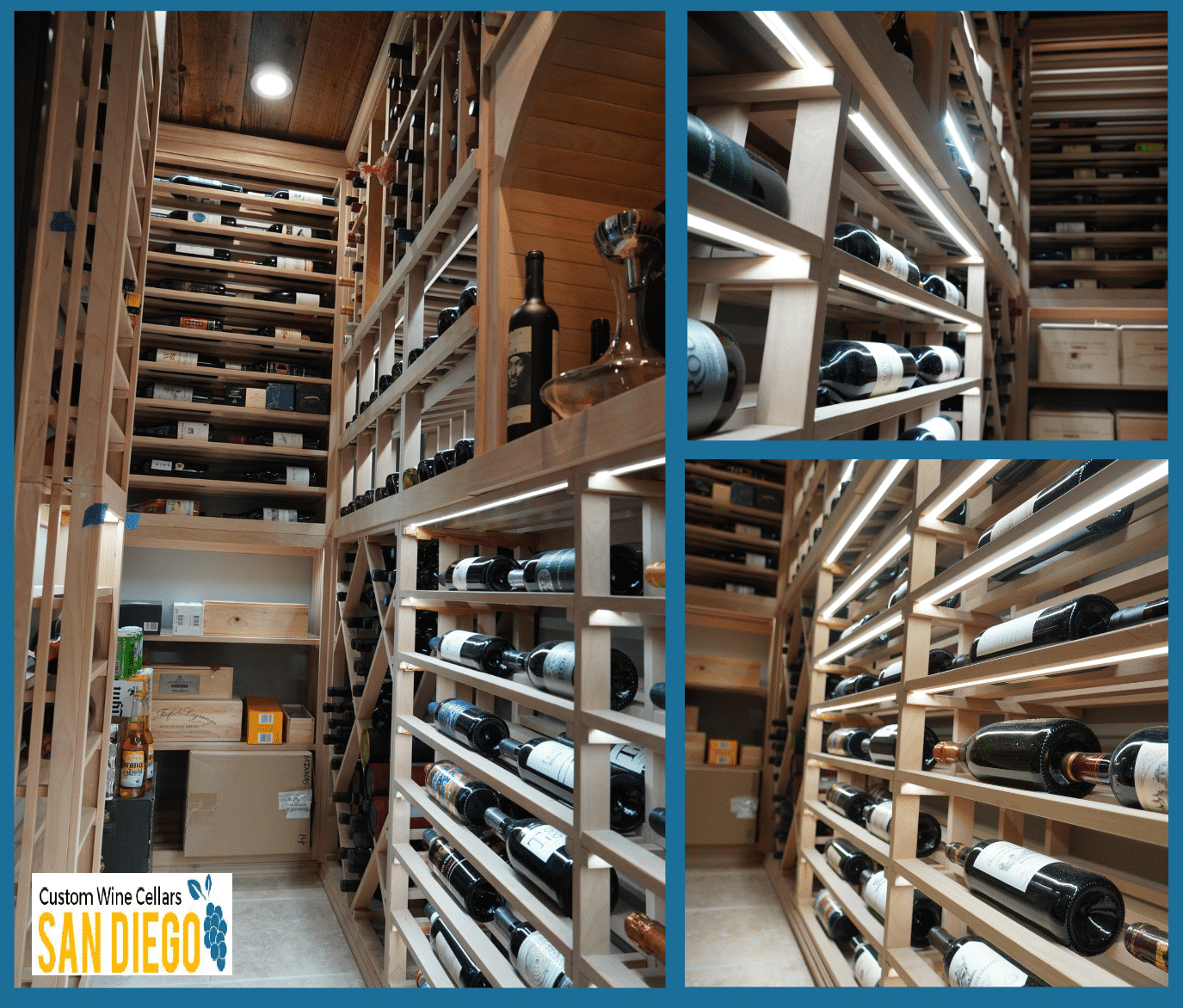 Click here to see another rustic wine cellar racking designs by San Diego experts!