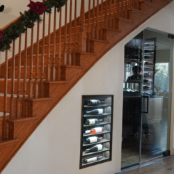 14 - Glass Wine Cellars Under the Stairs Aesthetically Built in San Diego, California