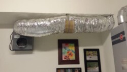 12 - The ducting in the garage takes the hot air exhaust out of, and away from, the wine cellar in this Southern California home. our experts installed the self-contained 4200 model by CellarPro Wine Refrigeration Units. This type of cooling unit was the right choice because it minimized the amount of ducting required to redirect the exhaust.