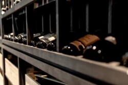 11 - Black-stained Wine Racking System Black-stained Wine Racking System