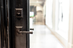 13 - Dual Pane Full Glass Wine Cellar Door with Metal Handle Dual Pane Full Glass Wine Cellar Door with Metal Handle