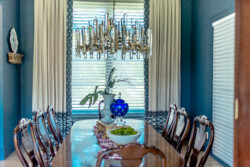 18 - Elegant Blue Wall Dining Area in San Diego Elegant Blue Wall Dining Area in San Diego
