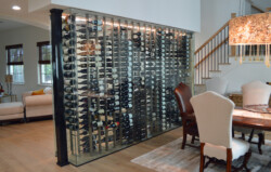 5 - Glass Wine Cellar Displayed in the Dining Area Glass Wine Wall in the Dining Area