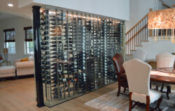 Glass Wine Wall in the Dining Area