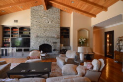 1 - Living Room with an Overlooking San Diego Home Wine Cellar Living room with an overlooking San Diego home wine cellar