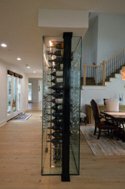 Side View of the Residential Glass Wine Cellars