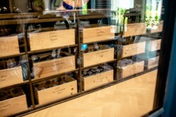 2 - Wooden Wine Racks in a Home Wine Cellar Wooden Wine Racks in a Home Wine Cellar