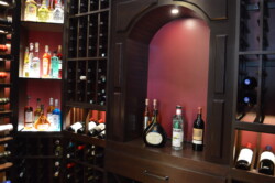 arch tabletop display for residential wine cellar