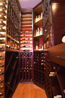 residential wine room built in a small space